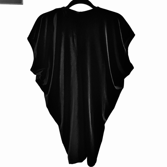 Lands' End V-Neck Dolman Velvet Draped Blouse Top in Black Size S (6-8) EUC - Picture 2 of 12